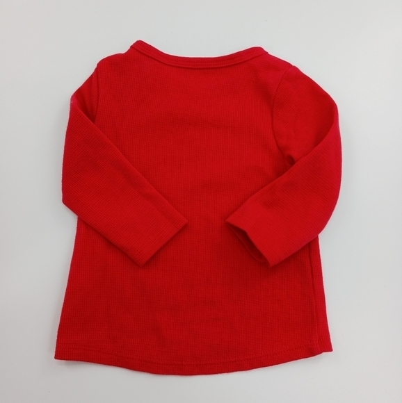 JUMPING Beans Girls Red Let It Snow Thermal Shirt Long Sleeve Size 3 Months - Picture 4 of 6